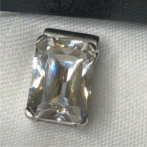 925 Sterling Silver Faceted Cubic Zirconia Drop Pendant Charm/ Slide